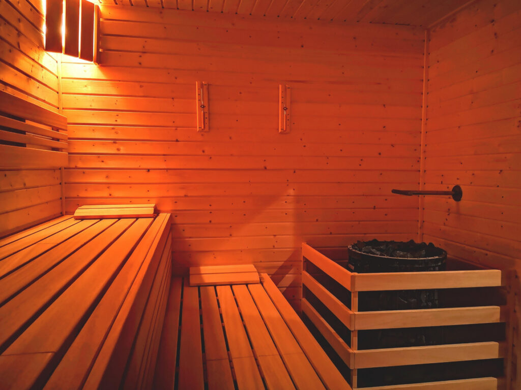 Finnish sauna in the premises of the Golf resort Kaskada
