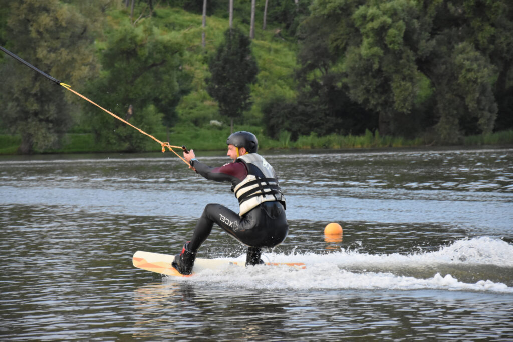 A man on a wakeboard in Jedovnice