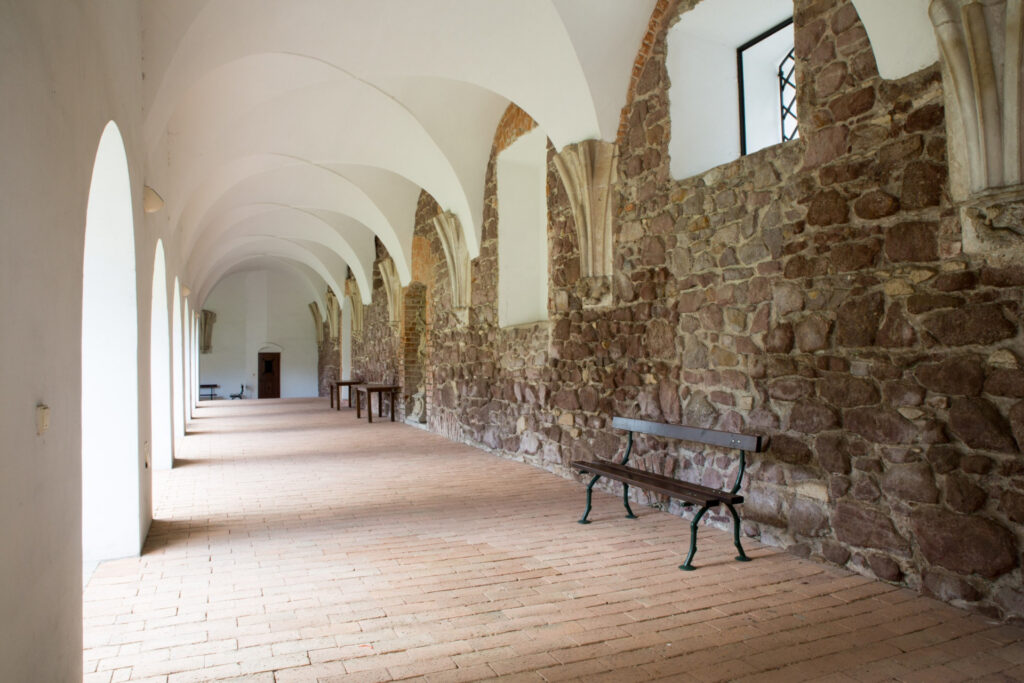 Vault of the Augustinian Abbey with a bench