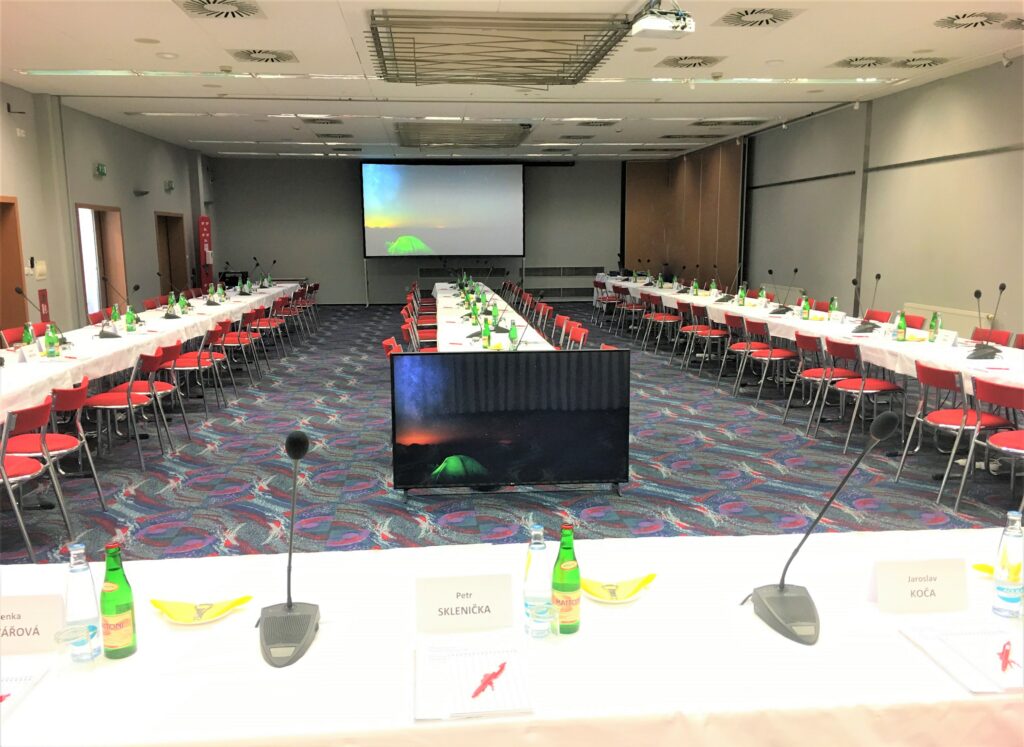 Conference room with u-style seating arrangement in the Continental hotel