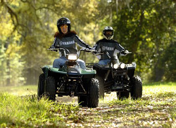 Quad bike ride on the edge of the forest in Armypark