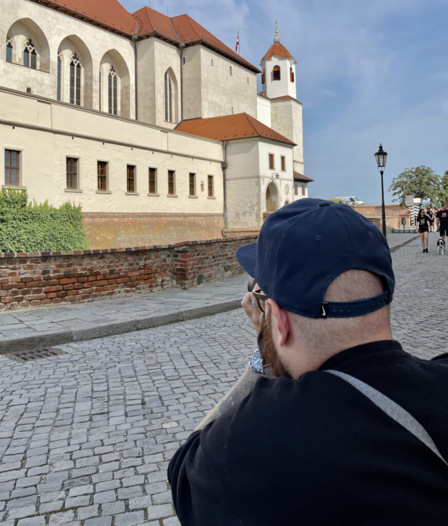 Photographer taking picture od Špilberk castle